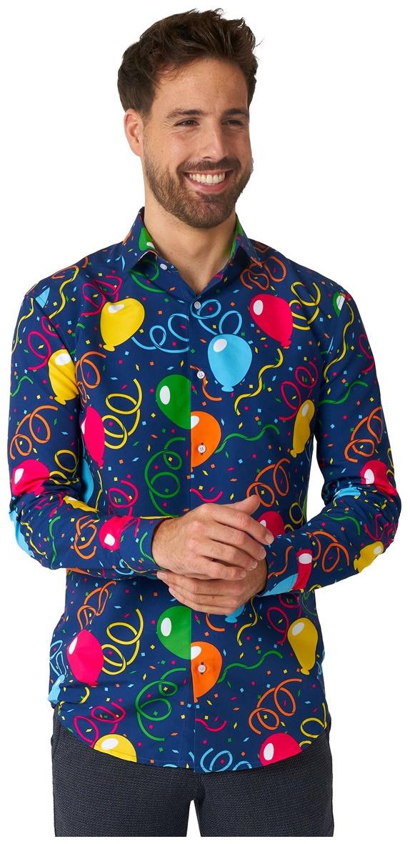 Eye-Catching Suitmeister Men's Shirt with Confetti Balloons for Parties and Celebrations