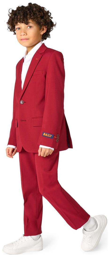 Stylish OppoSuits Daily Bright Burgundy Boys Suit for Trendsetting Kids and Holiday Events