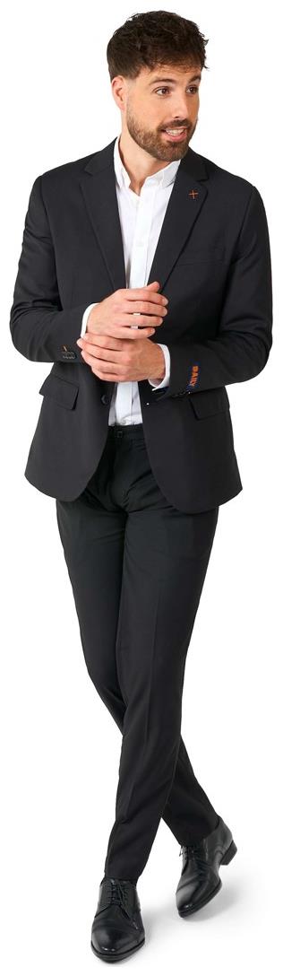 OppoSuits Daily Deep Black Suit for Men for Stylish Office Wear and Casual Outings