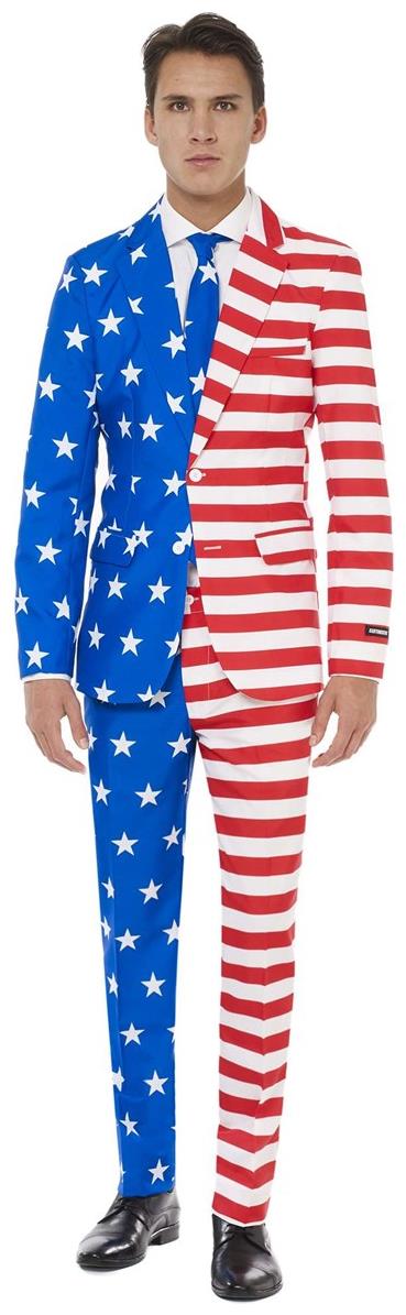 Stylish USA Flag Suit for 4th of July Parties and Patriotic Celebrations