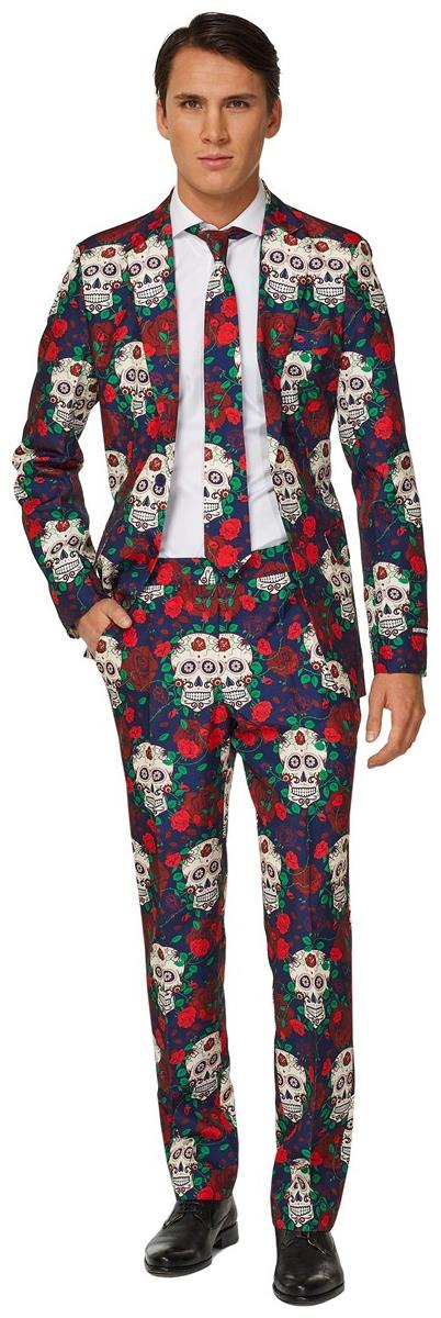 Stylish Suitmeister Men's Day of the Dead Costume for Halloween Parties and Festive Celebrations