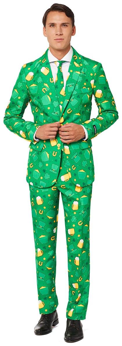 Suitmeister Men's St. Patrick's Day Icons Suit for Festive Celebrations and Themed Parties