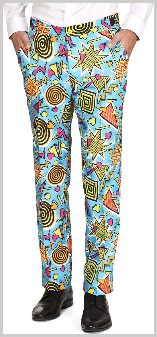 Retro Blue 90's Suit for Men Perfect for Parties Halloween and Themed Events