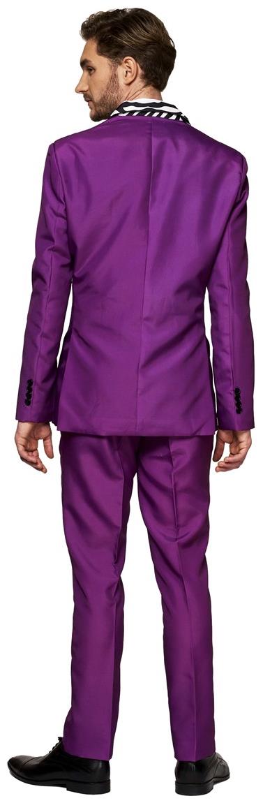 Stylish Purple Pimp Costume with Zebra Lapels for Halloween Parties and Dress-Up Events