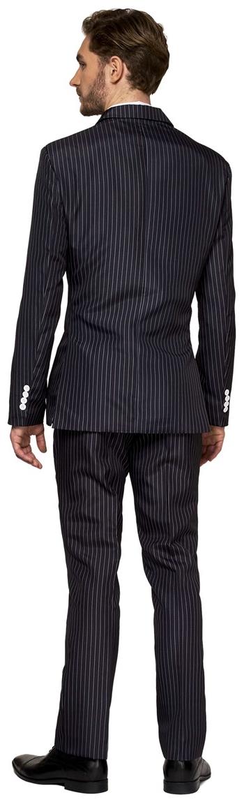 Suitmeister Men's Suits Gangster Pinstripe Black