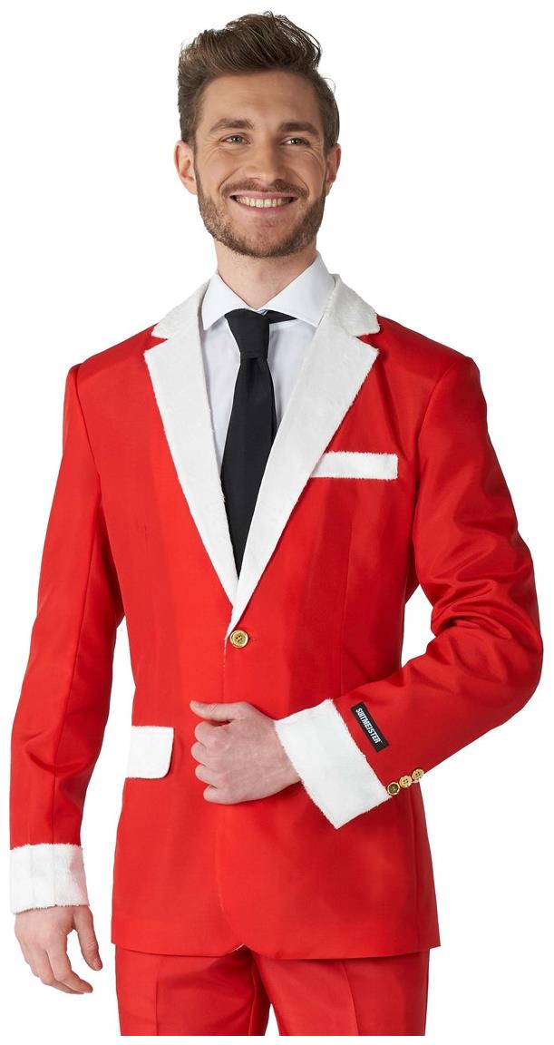 Luxurious Suitmeister Santa Faux Fur Suit for Holiday Parties Festive Events and Christmas Celebrations