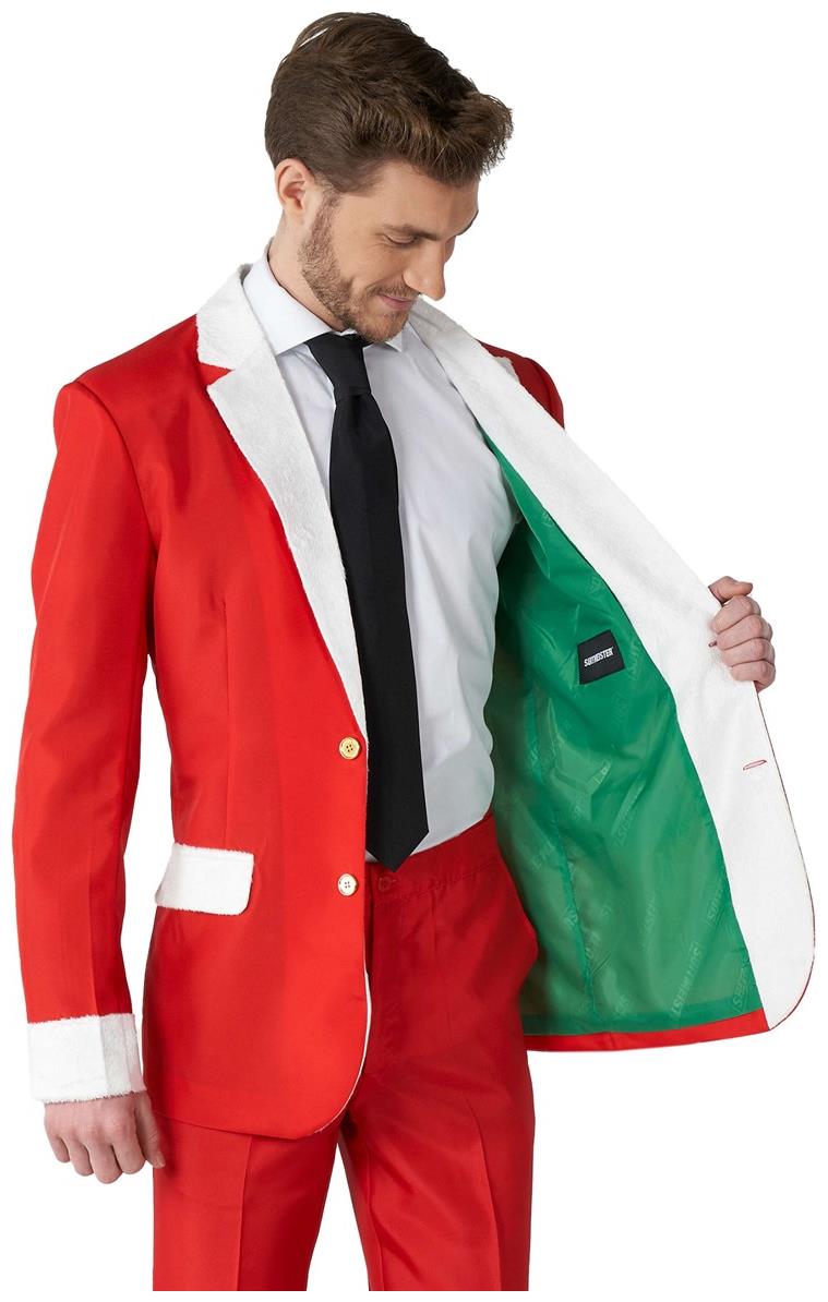 Luxurious Suitmeister Santa Faux Fur Suit for Holiday Parties Festive Events and Christmas Celebrations