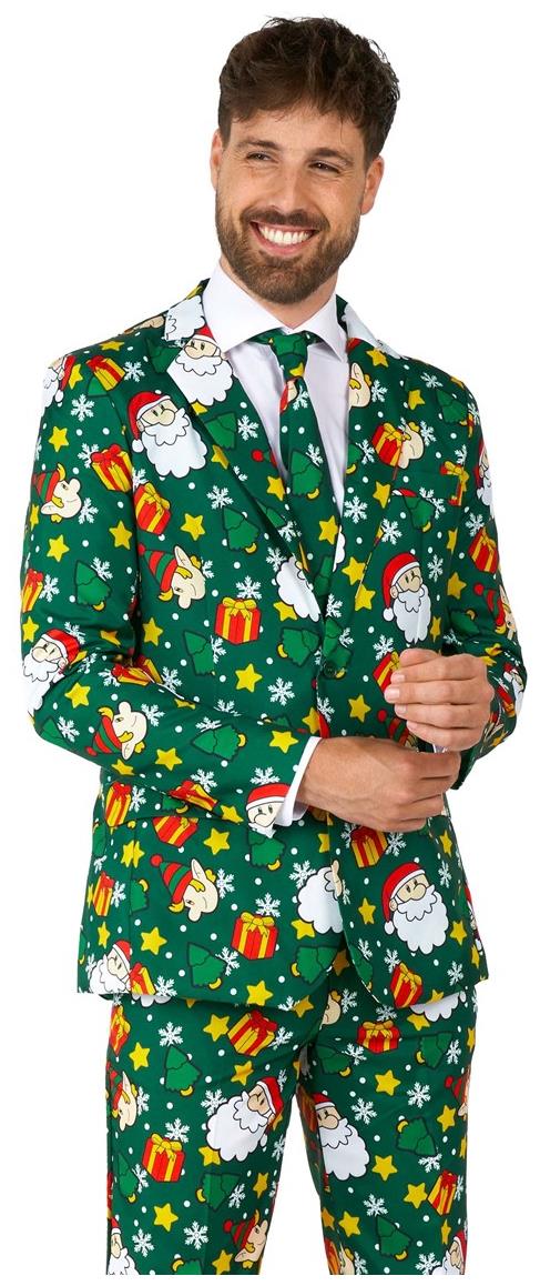 Festive Suitmeister Santa Elves Green Suit for Christmas Parties Holiday Celebrations and Family Gatherings