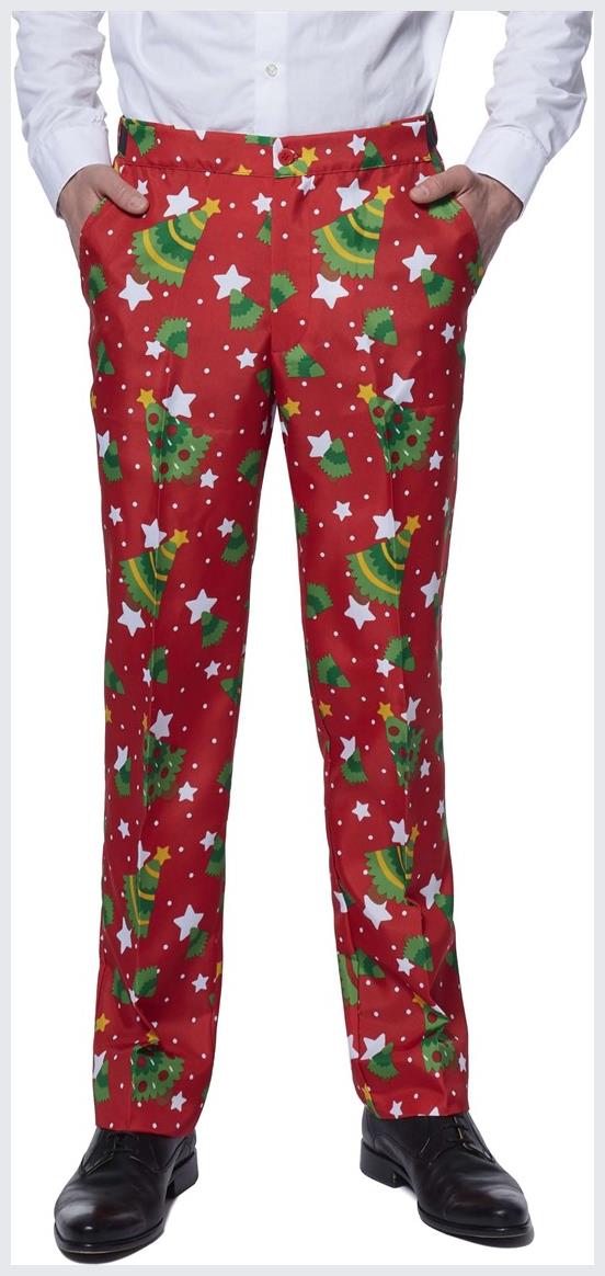 Suitmeister Men's Suits Christmas Trees Stars Red