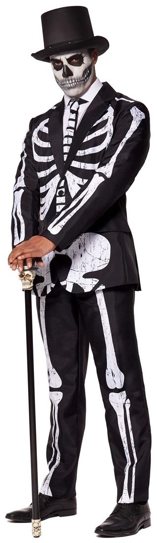 Scary Suitmeister Skeleton Grunge Suit for Halloween Parties and Day of the Dead Celebrations