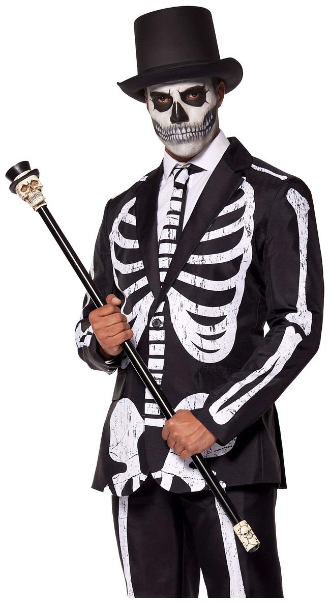 Scary Suitmeister Skeleton Grunge Suit for Halloween Parties and Day of the Dead Celebrations