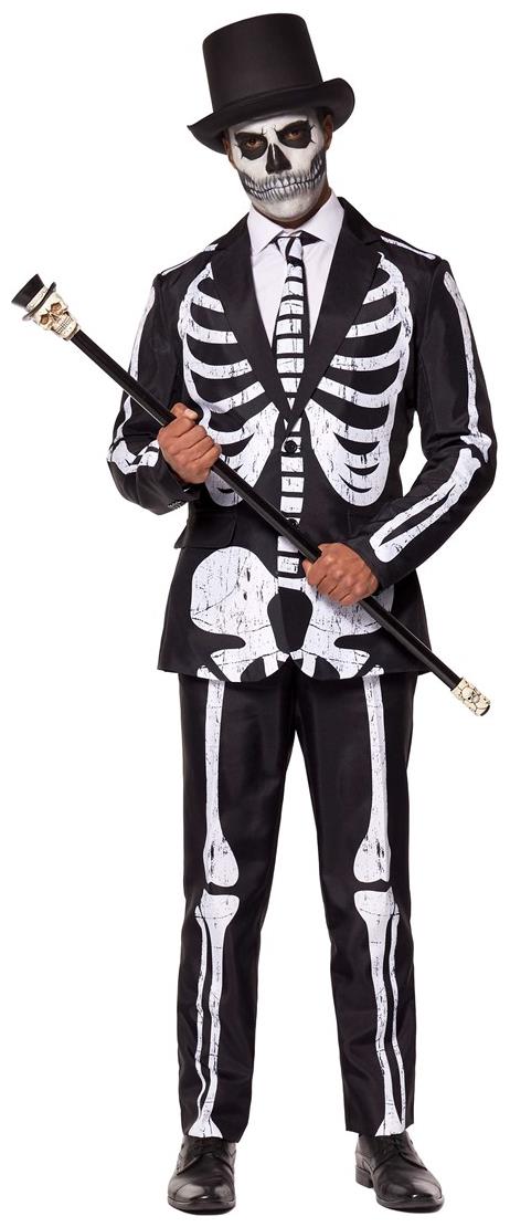 Scary Suitmeister Skeleton Grunge Suit for Halloween Parties and Day of the Dead Celebrations