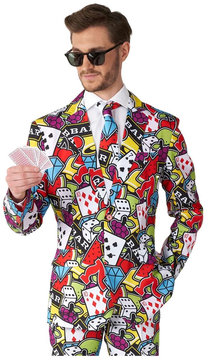 Stylish Suitmeister Casino Icons Suit for Halloween Parties Casino Events and Themed Celebrations