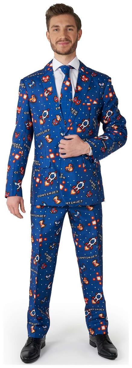 Suitmeister Retro Gamer Navy Suit for Gamers Halloween Parties and Costume Events