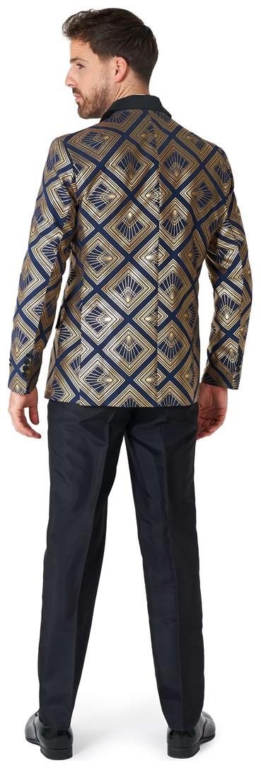 Luxury Suitmeister Art Deco Deep Navy Suit for Men for Parties Weddings and Formal Events
