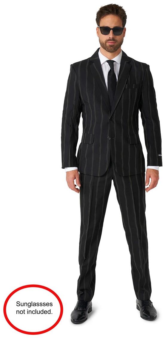 Suitmeister Men's Suits Oversized Pinstripe Black