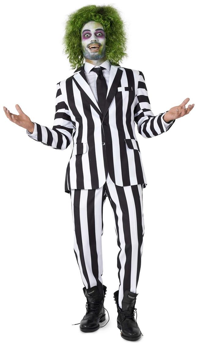Classic Beetlejuice Men's Suit for Halloween Parties 80s Themed Events and Costume Celebrations