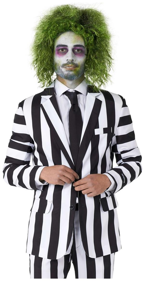 Classic Beetlejuice Men's Suit for Halloween Parties 80s Themed Events and Costume Celebrations