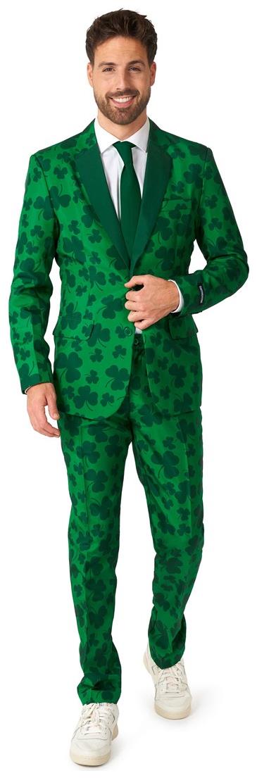 Stylish Green Suit with Shamrocks for St Patrick's Day Parties Events and Celebrations