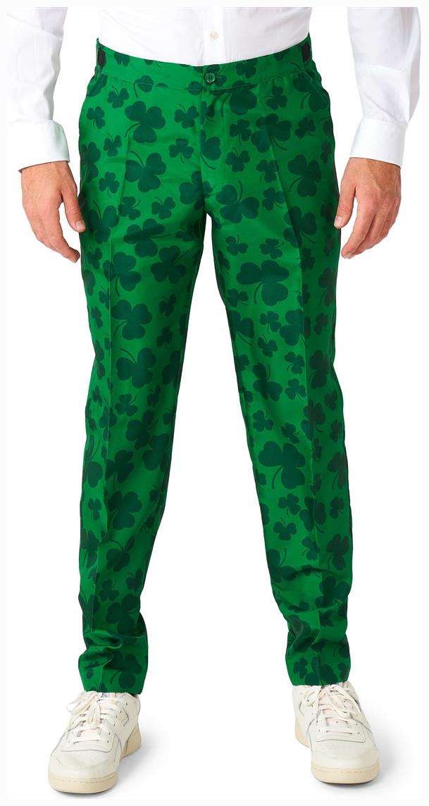 Stylish Green Suit with Shamrocks for St Patrick's Day Parties Events and Celebrations