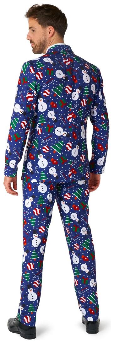 Suitmeister Men's Suits Christmas Snowman Blue