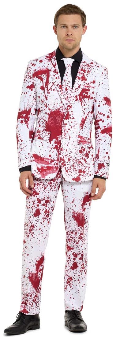 Creepy Stylish Bloody Suit White for Halloween Parties and Doctor Costume Events