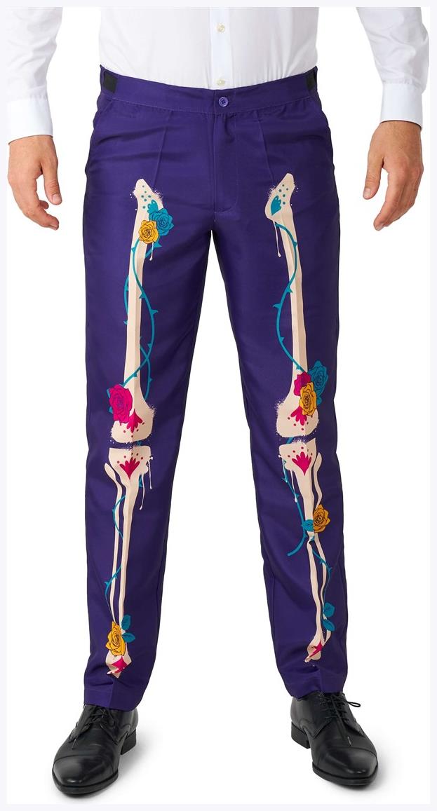 Vibrant Sugar Skull Purple Suit for Halloween and Day of the Dead Costume Parties