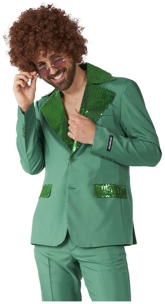 Stylish Suitmeister Men's Disco Suit Green for Halloween Events Parties and Themed Celebrations