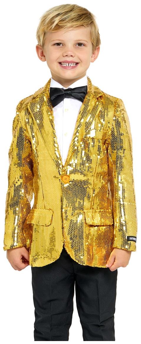 Suitmeister Boys Sequin Gold Blazer for Holiday Parties Events and Celebrations