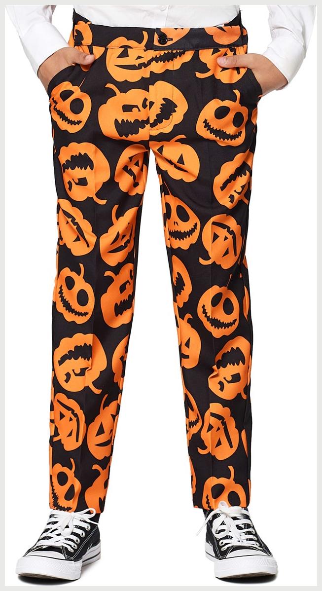 Stylish Pumpkin Faces Suit for Kids Halloween Parties and Spooky Dress Up Events