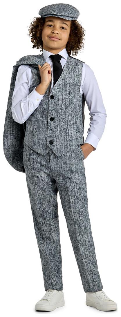Suitmeister Boys 20's Gangster Grey Suit for Kids Halloween Parties Dress Up Events and Themed Celebrations
