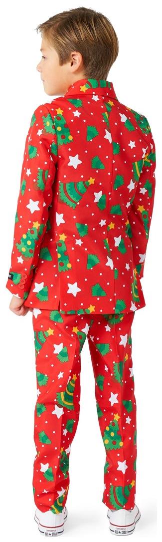 Festive Boys Christmas Suit with Trees and Stars for Holiday Parties and Family Celebrations