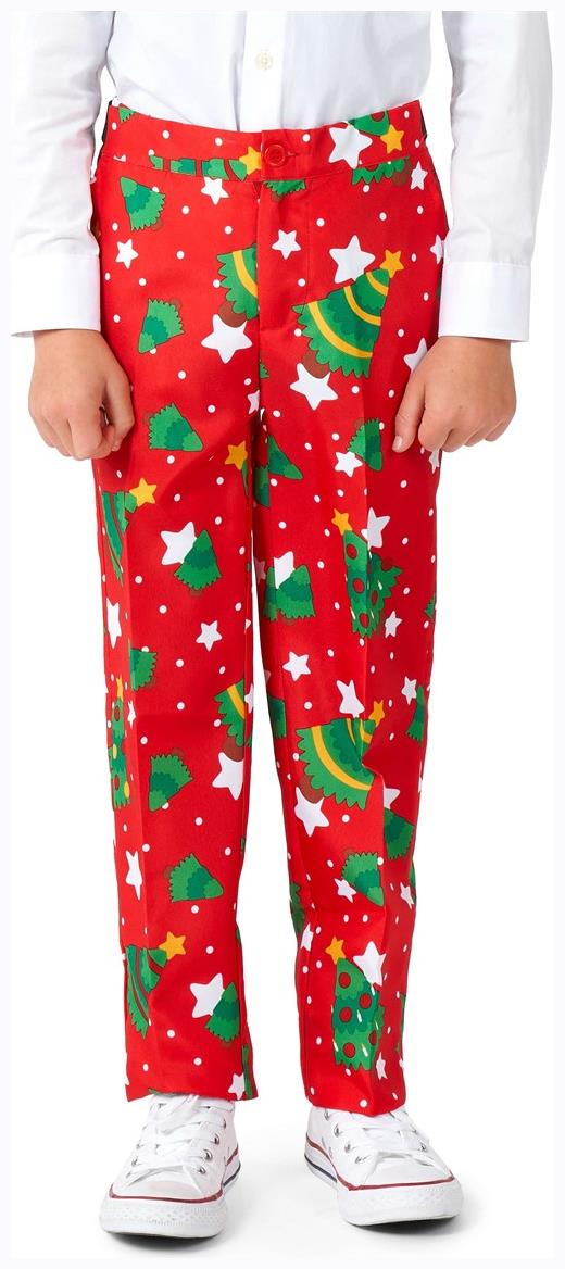 Festive Boys Christmas Suit with Trees and Stars for Holiday Parties and Family Celebrations