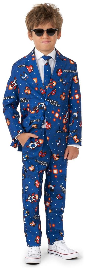Suitmeister Boys Retro Gamer Navy Suit for Halloween Parties Birthday Events and Fun Dress-Up Occasions
