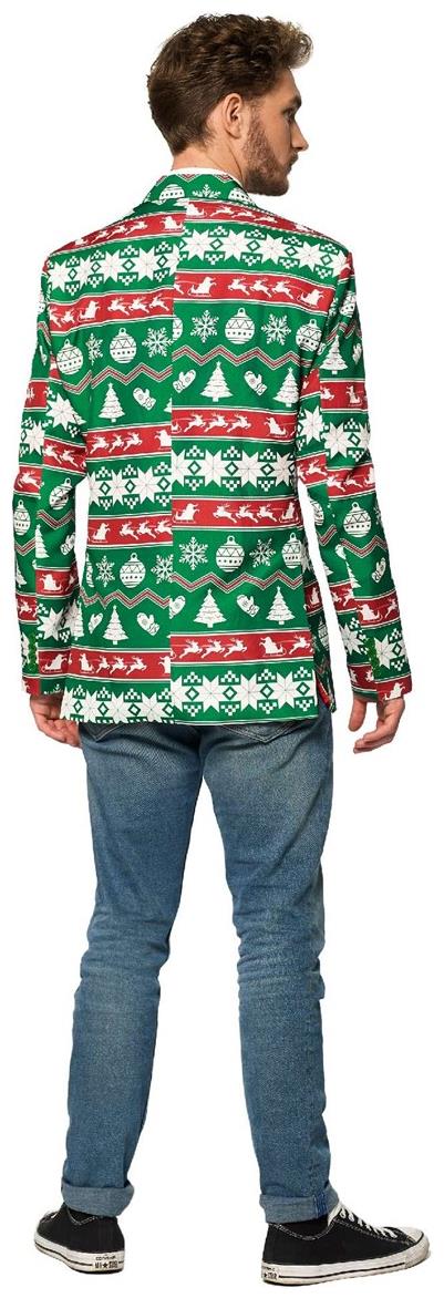 Stylish Suitmeister Christmas Green Nordic Blazer for Holiday Parties and Festive Gatherings