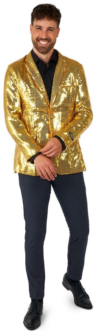 Eye-Catching Gold Sequin Blazer for Parties Events and Holiday Celebrations