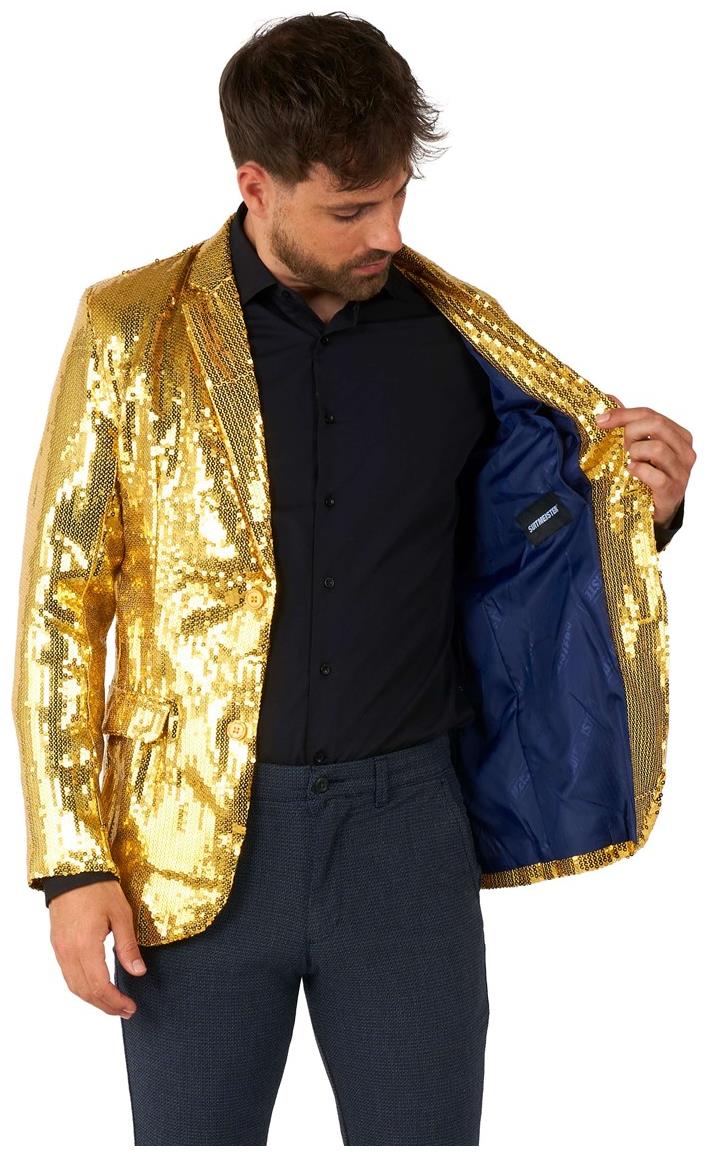 Eye-Catching Gold Sequin Blazer for Parties Events and Holiday Celebrations