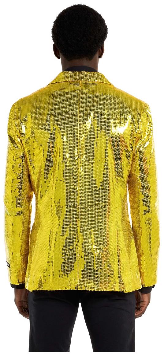 Stylish Suitmeister Men's Yellow Sequins Blazer for Festive Events Parties and Special Occasions