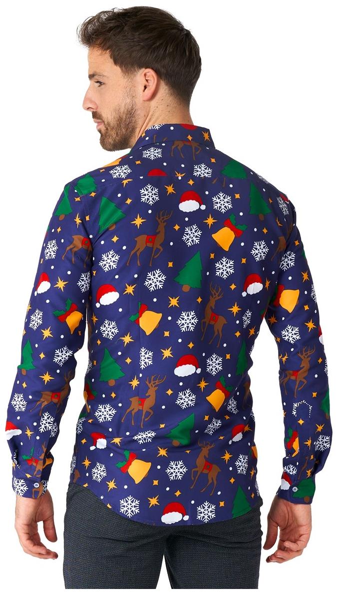 Suitmeister Men's Shirts Christmas Icons Blue