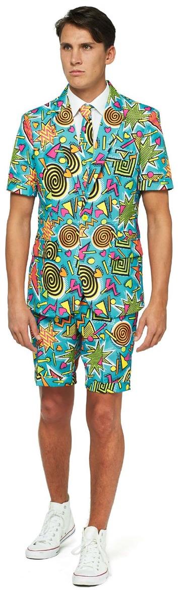 Retro Blue 90's Suit for Summer Events Parties and Nostalgic Dress Up