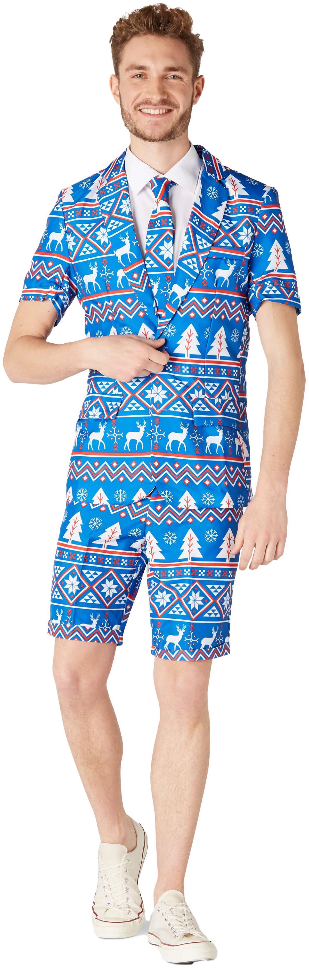 Festive Suitmeister Men's Summer Christmas Suit for Stylish Holiday Parties and Summer Events