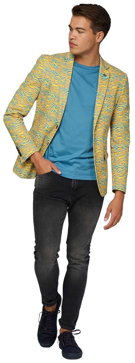 OppoSuits Deluxe Men's Blazers Retro - 80's Animal - Electric Yellow
