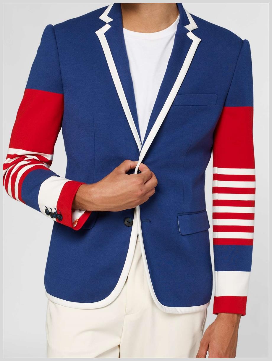 OppoSuits Deluxe Men's Blazers Supportswear - Dandy Fan - Cobalt Blue