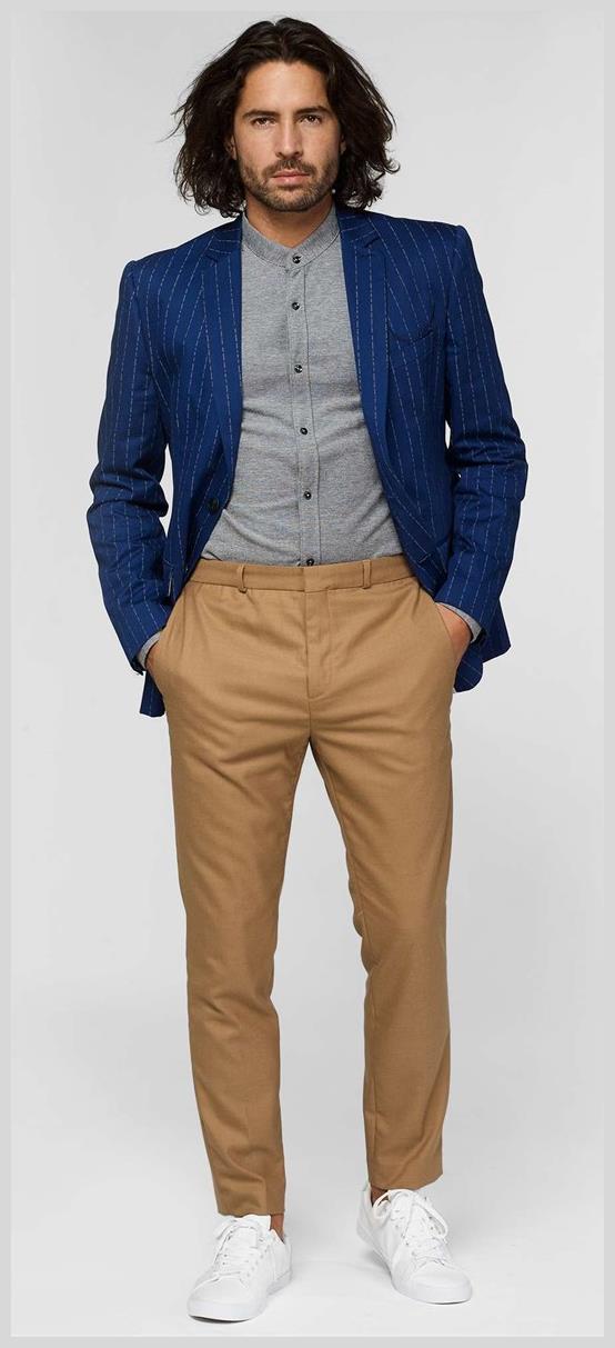 OppoSuits Deluxe Men's Blazers Uniform - Captain - Washed Navy