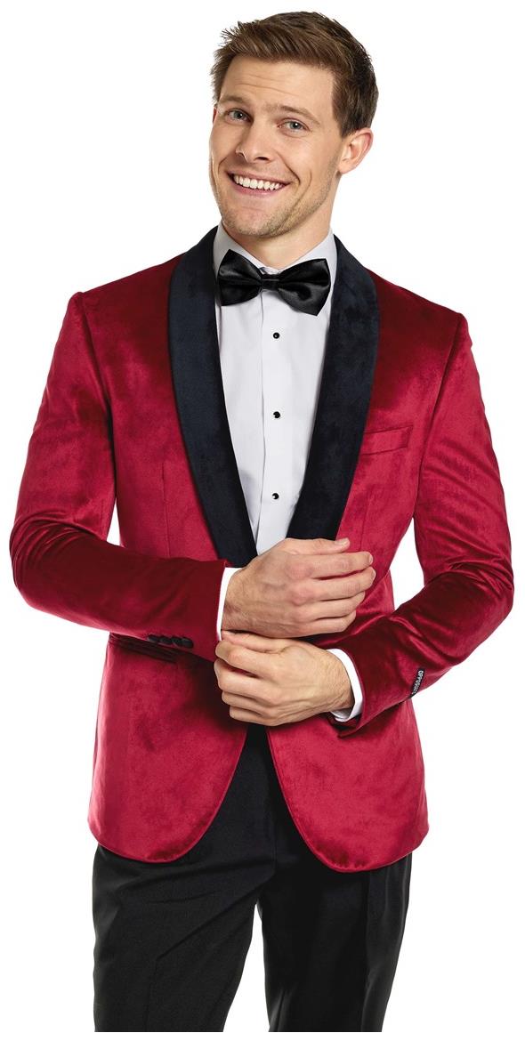 Luxurious OppoSuits Deluxe Men's Burgundy Blazers for Formal Events Parties and Holiday Celebrations