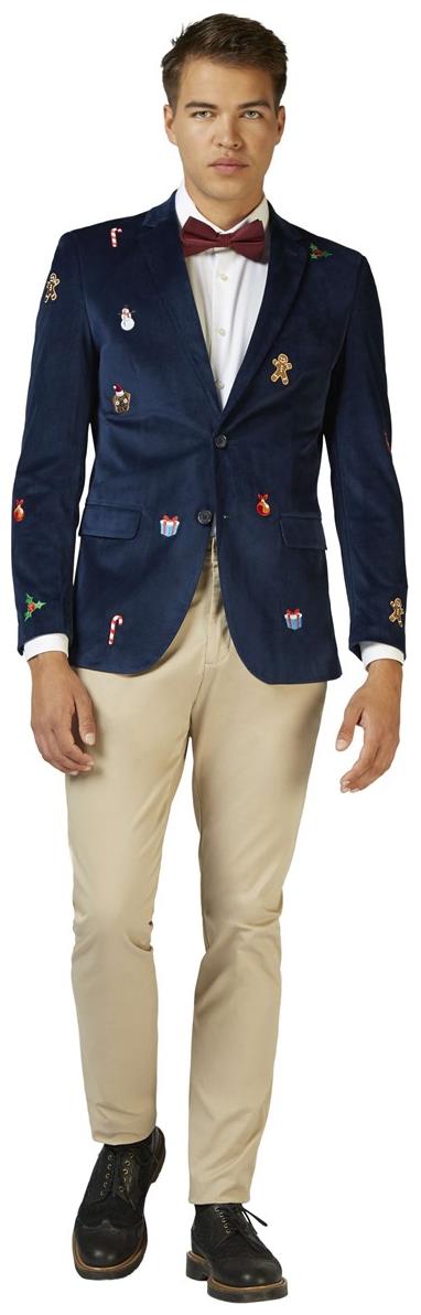 OppoSuits Deluxe Men's Blazers Christmas - X-Mas Icons - Navy