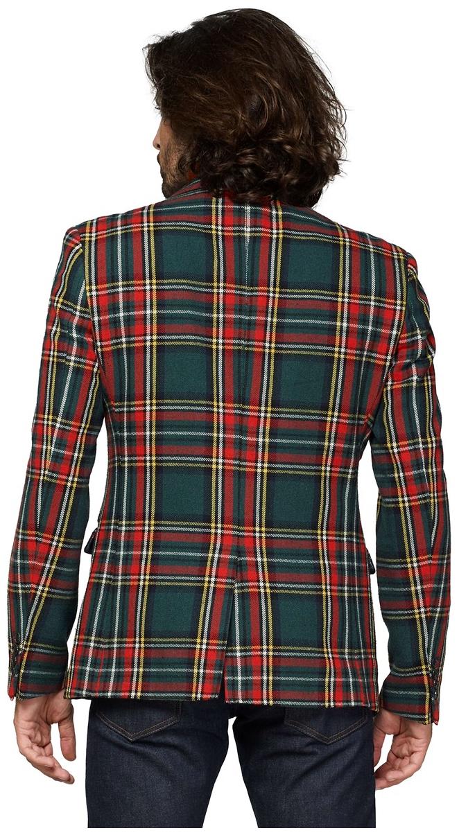Stylish OppoSuits Deluxe Men's Tartan Blazer for Christmas Parties and Holiday Celebrations