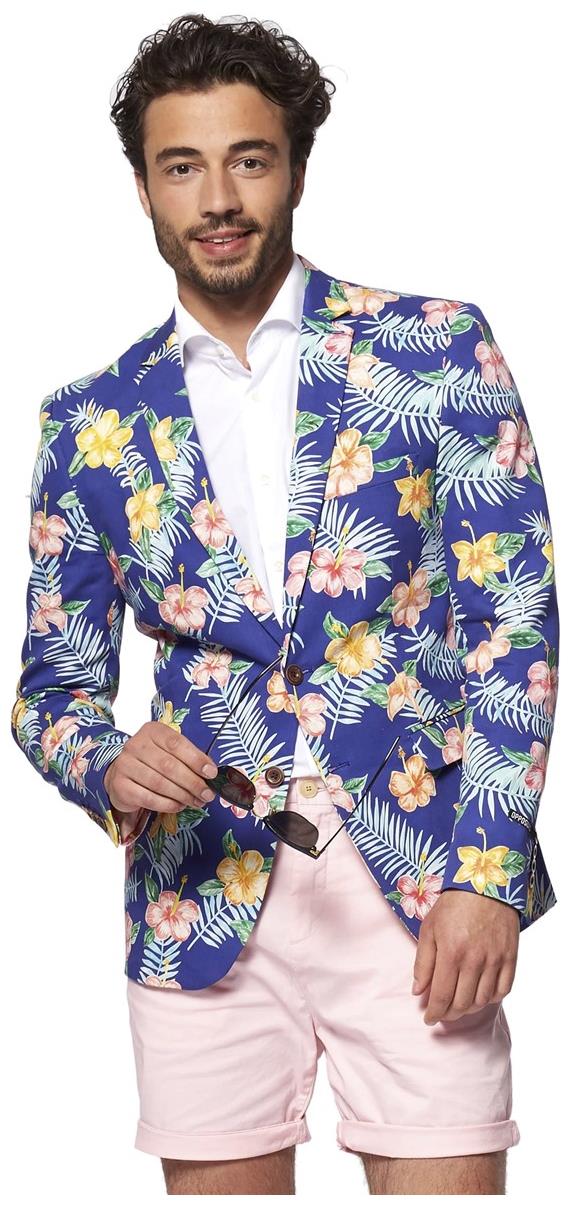 Stylish OppoSuits Deluxe Men's Blazer Tropical Flowers for Summer Events and Fashion-forward Occasions