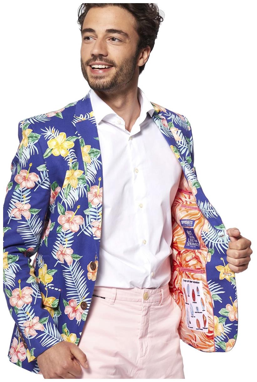 Stylish OppoSuits Deluxe Men's Blazer Tropical Flowers for Summer Events and Fashion-forward Occasions