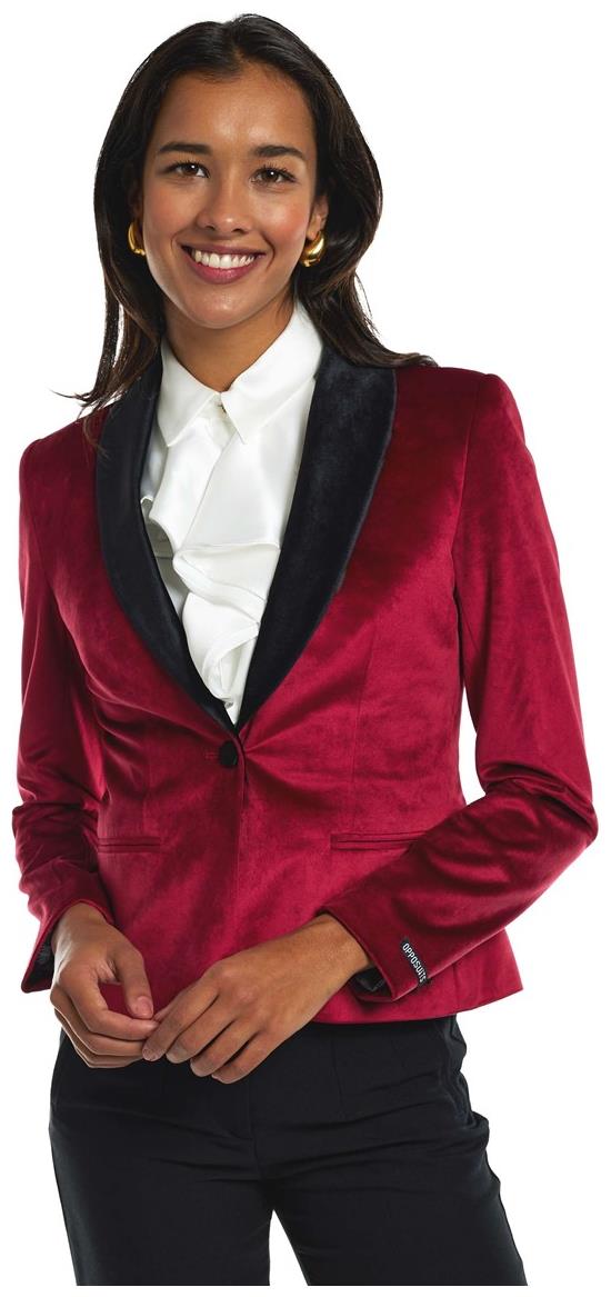 Elegant OppoSuits Deluxe Women's Blazers Burgundy Dinner Jacket for Holiday Parties and Formal Events